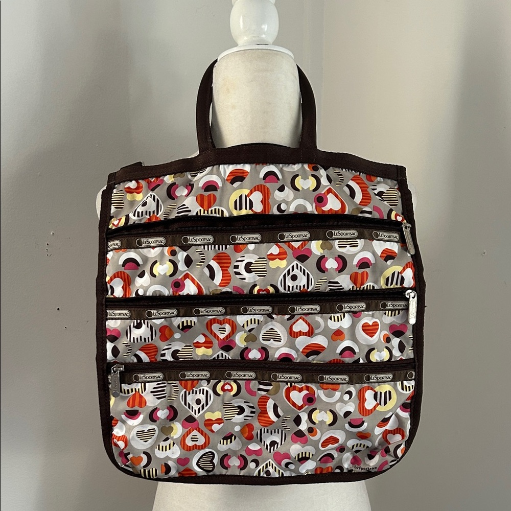Lesportsac Multicolor Heart and Stripe Travel Tote